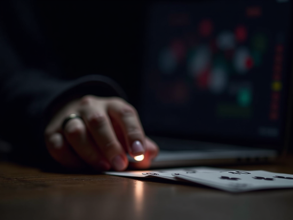 Joueur de poker concentré sur ordinateur avec logos Unibet et PokerStars visibles