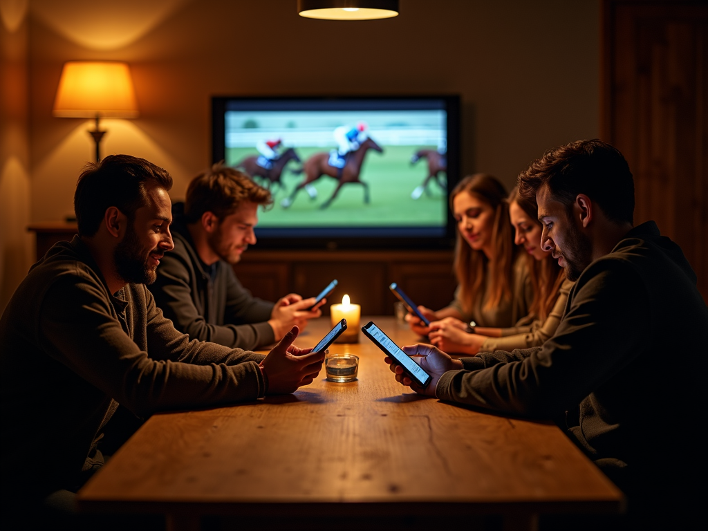 Deux personnes sur des ordinateurs portables consultent des sites de paris hippiques Betclic Turf et Zeturf
