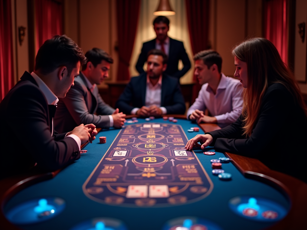Un joueur consulte une tablette montrant une table de Blackjack en ligne avec l'interface du casino Golden Palace.