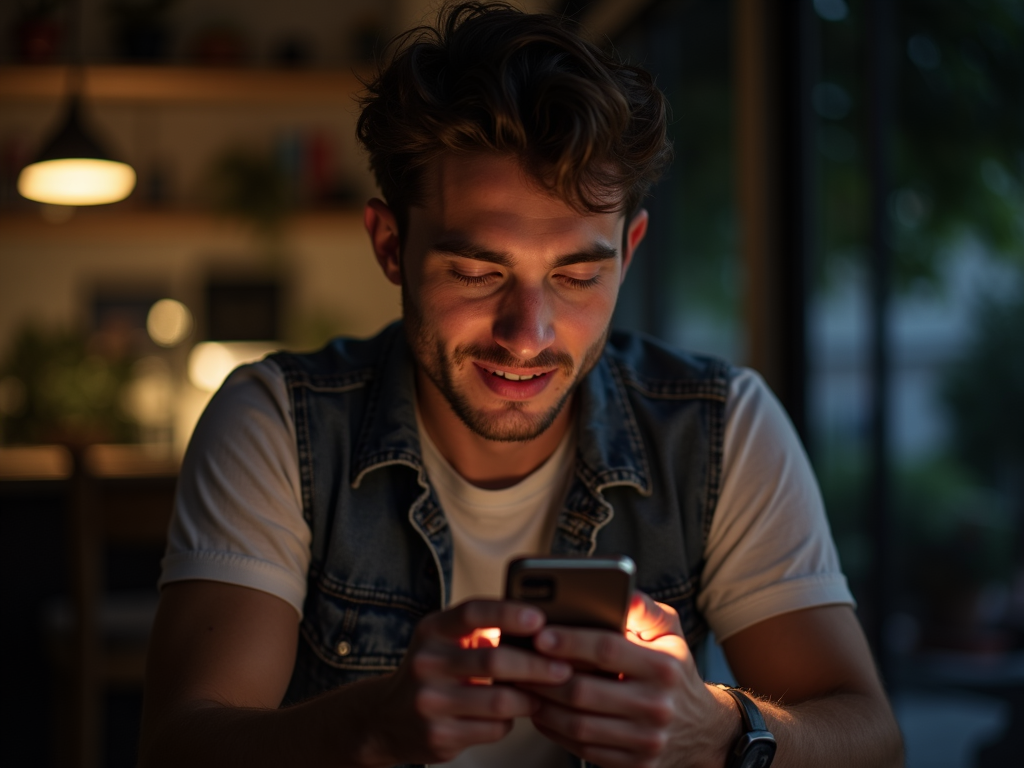 Un homme regarde son smartphone avec l'application Betclic ouverte, concentré sur des boosts exclusifs pour parier sur un match de foot en France