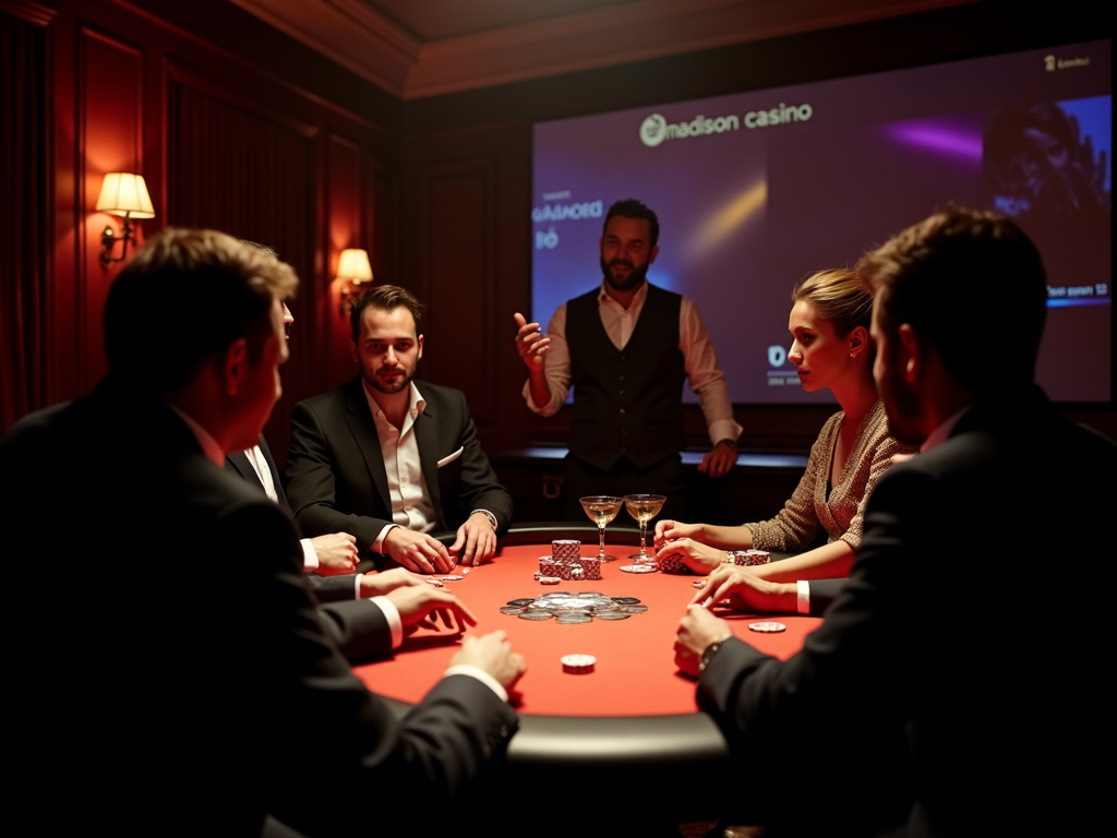 Un joueur concentré sur son ordinateur portable, explorant Madison Casino en ligne