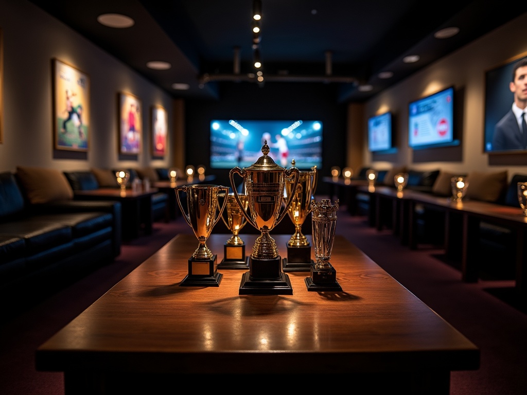 Un joueur heureux vérifie ses gains sur l'application Betclic Sport avec un trophée à côté symbolisant les récompenses du programme VIP 2025